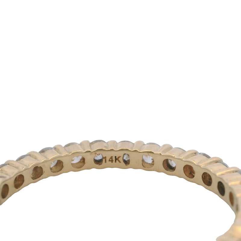 Anillo de eternidad de oro amarillo macizo de 14 kt y circonita cúbica, talla 6
