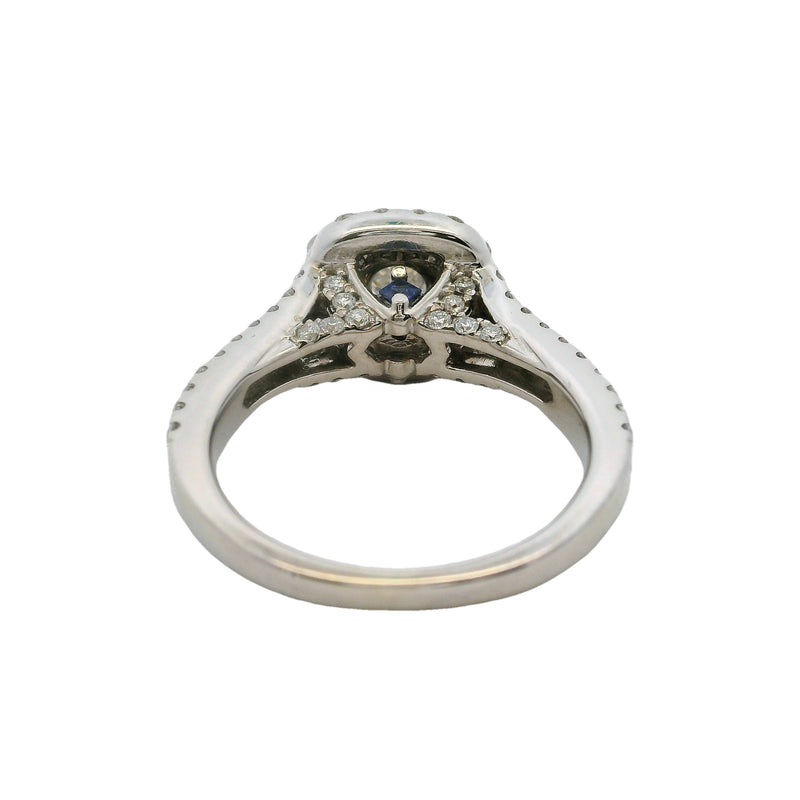 Vera Wang Love 14kt White Gold Double Halo Diamond Solitaire With Split Shank Engagement Ring