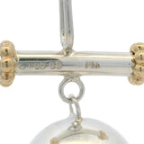 Solid 925 Sterling Silver and 14kt Yellow Gold Ball 2-Tone Dangle Charm Pendant