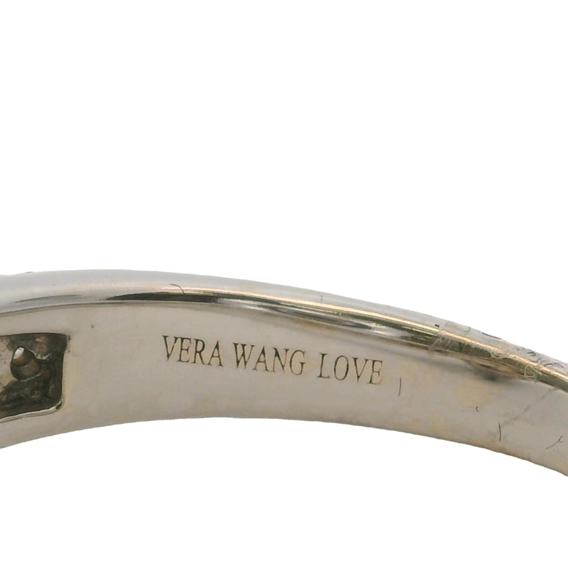 Vera Wang Love Pear Diamond Double Halo Frame 14kt White Gold Engagement Ring Size 8.75