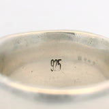 Solid 925 Sterling Silver Modernist 12.3mm Wide Concave Band Size 7