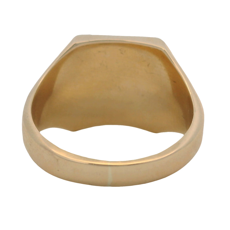 Vintage 1954 Solid 10kt Yellow Gold Ship Sailing "By Faith And Courage" Signet Ring Size 6