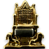 Vintage 1983 Solid 9kt Yellow Gold British Throne from Queen Elizabeth II Coronation in 1953 with Dogs and White Gold Accent Made in London Charm Pendant