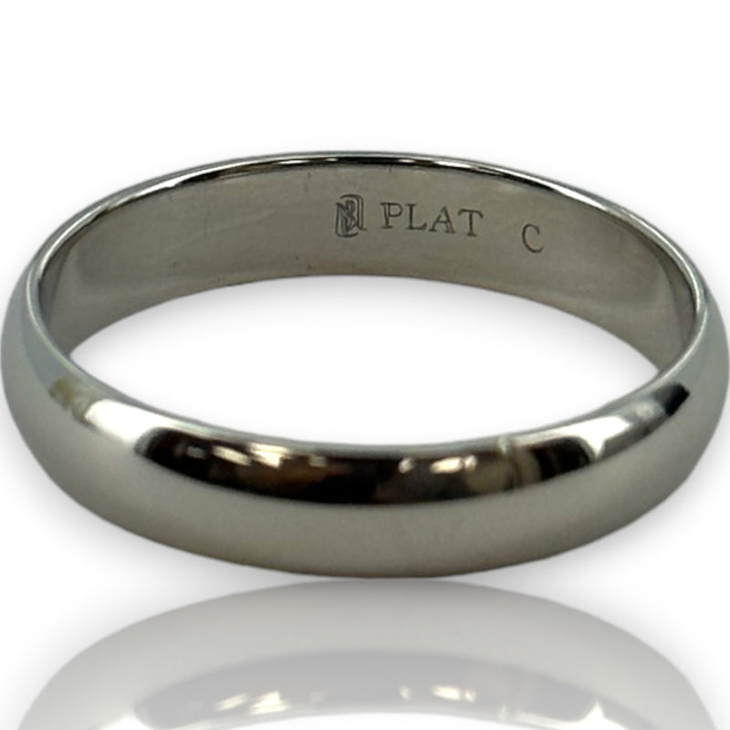 Domed Platinum Engagement Wedding Ring Stackable 4mm Band Size 8 Solid 950