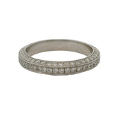 Vintage Platinum and 1.3ctw Diamond 3-Sided Eternity Band Wedding Stackable Ring Size 5.75