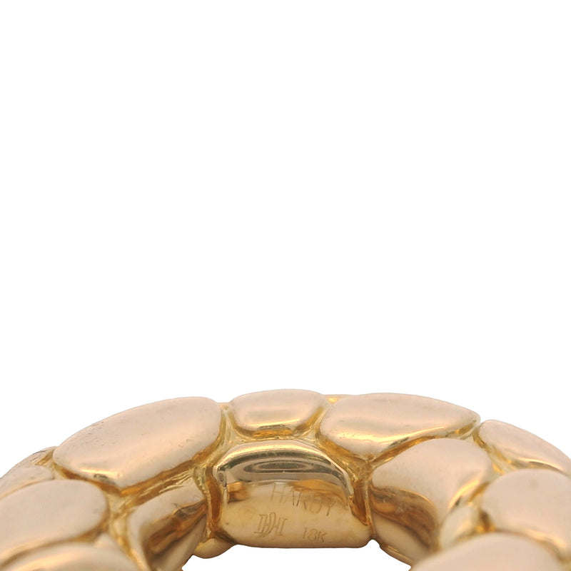 Retired John Hardy Solid 18kt Yellow Gold Kali Pebble Nugget Hoop Earrings