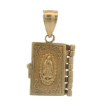 Solid 14kt Yellow Gold Openable Spanish Holy Bible Small Dangle Charm