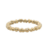Pandora Solid 14kt Yellow Gold Forever Love Band of Hearts Ring Size 7