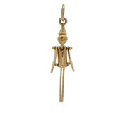 Vintage Solid 14kt Yellow Gold1.2" Long Pinocchio Puppet Toy Charm Pendant