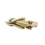 Vintage Solid 14kt Yellow Gold 17g Unique Grasshopper Insect Bug Ring With Diamond Eyes Size 8