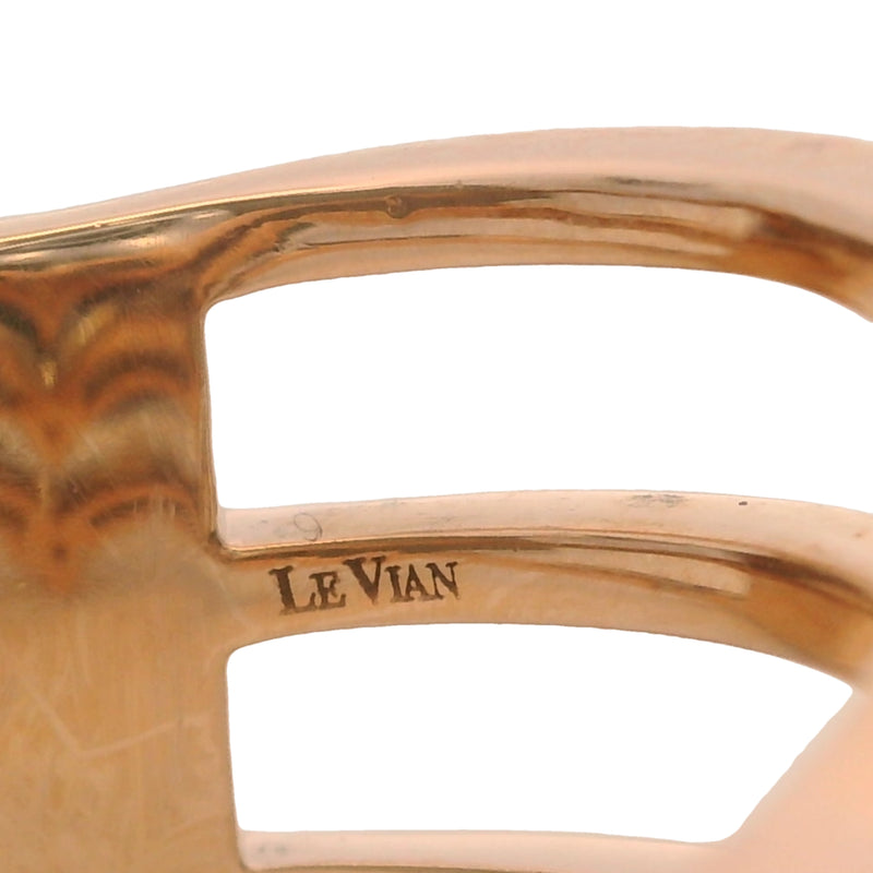 Le Vian 14kt Rose Gold "Chocolate" Smoky Quartz and Diamond 3-Band Stacked Ring Size 7