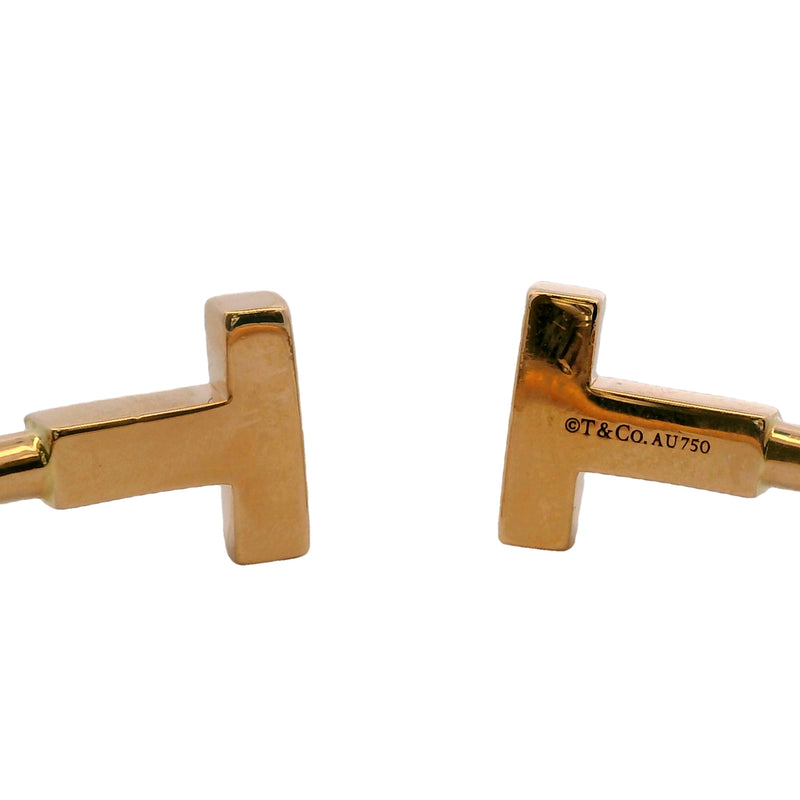 Tiffany & Co Solid 18kt Rose Gold Tiffany T Wire Cuff 6.25" Bracelet Size Medium