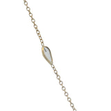 Solid 14kt Yellow Gold and Portrait Cut Sliced Diamond Station Necklace 18"