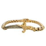 David Yurman 18kt Yellow Gold 0.40ctw Cognac Diamond Waves Dagger 7.5" Bracelet