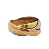 Vintage 80s/90s Cartier Solid 18kt Tri-Tone Gold Trinity Ring Size 5
