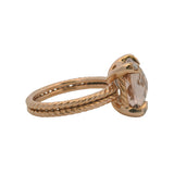 David Yurman Solid 18kt Rose Gold Chatelaine Ring Morganite and Diamonds Size 6