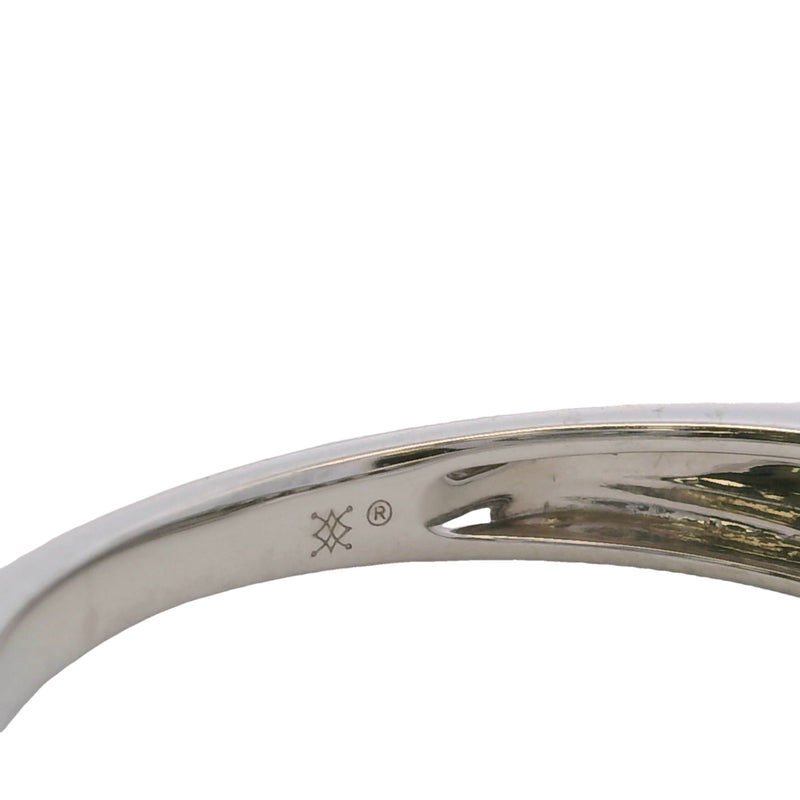 Solid 14kt White Gold and 0.17ctw Diamond Curved Crown Accent Band Ring