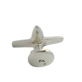 Vintage 925 Sterling Silver 3D Airplane Plane Single Cufflink