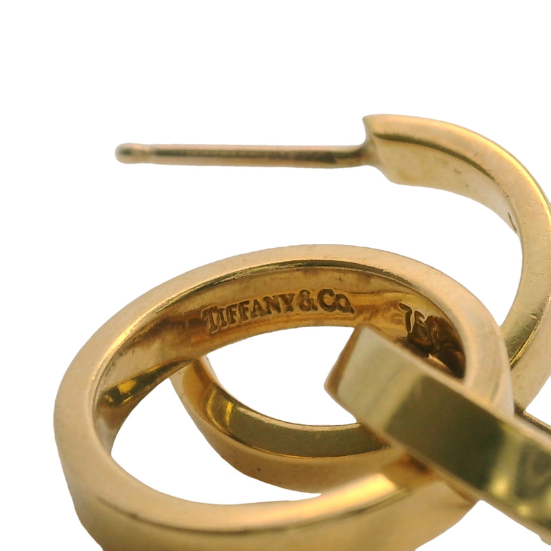 Vintage Tiffany & Co Paloma Picasso Solid 18kt Yellow Gold Triple Hoop Drop/Dangle Earrings