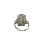 Antique Edwardian 1900-1915 Large Solid Platinum and Over 2.48ctw Diamonds Geometric Dinner Ring