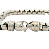 Retired David Yurman Solid 925 Sterling Silver Box Chain 9" 7mm Bracelet