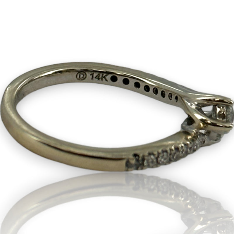 Kay Ever Us Collection 14kt White Gold Toi et Moi Ring With Half Eternity Diamond Band Size 6.75