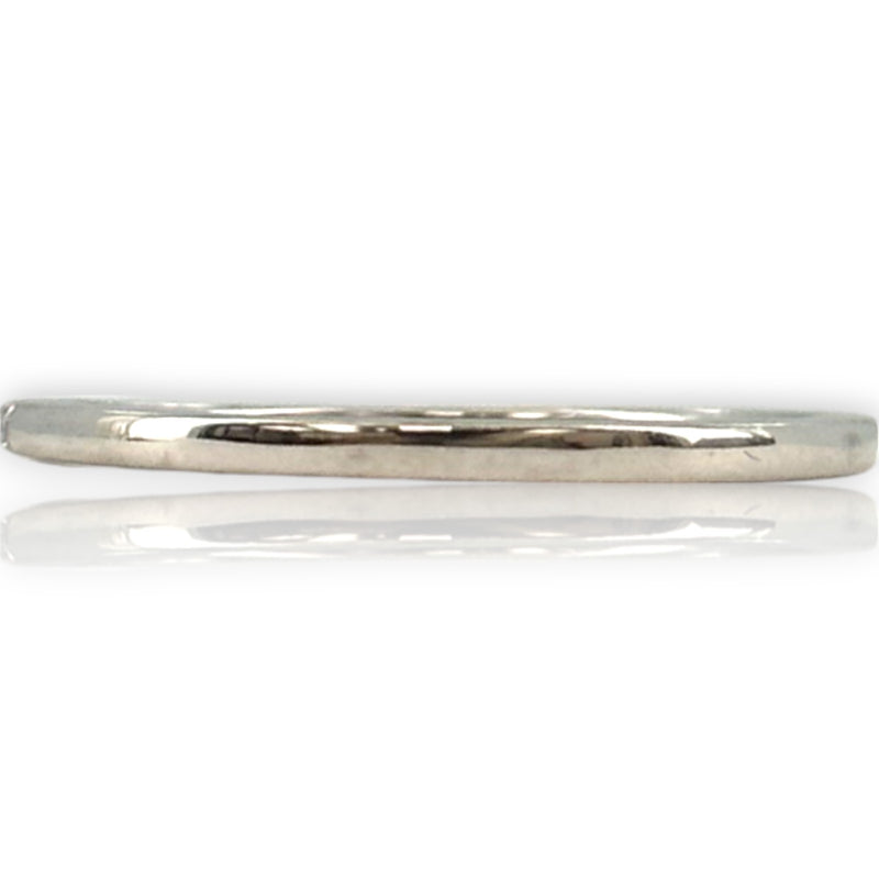 14kt Solid White Gold and Diamond Half Eternity Wedding Stackable Band Size 7