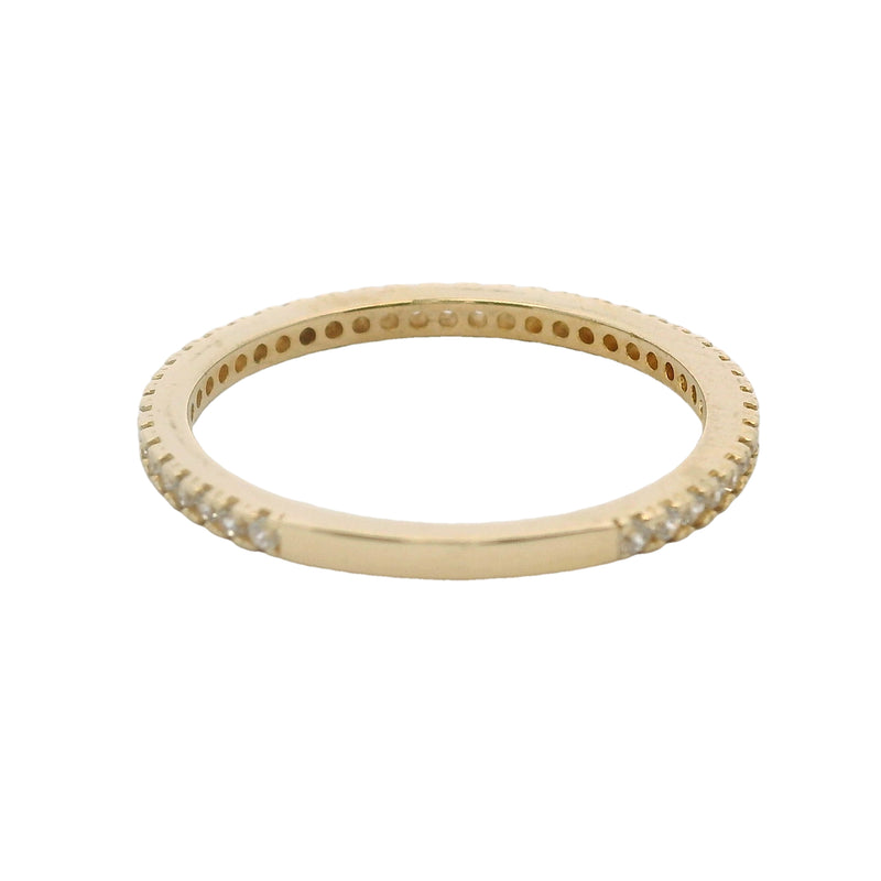 14kt Yellow Gold and CZ Cubic Zirconia 3/4 Eternity Stackable Band Ring