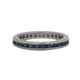 Vintage Solid Platinum Eternity Channel Set Sapphire 3mm Band Ring Size 6.5