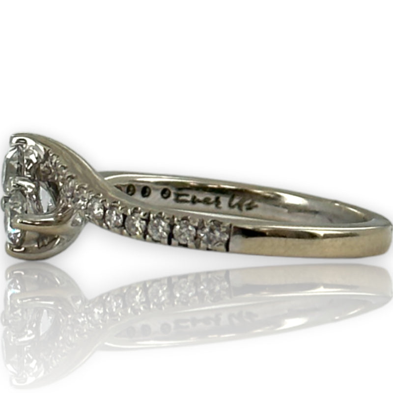 Kay Ever Us Collection 14kt White Gold Toi et Moi Ring With Half Eternity Diamond Band Size 6.75