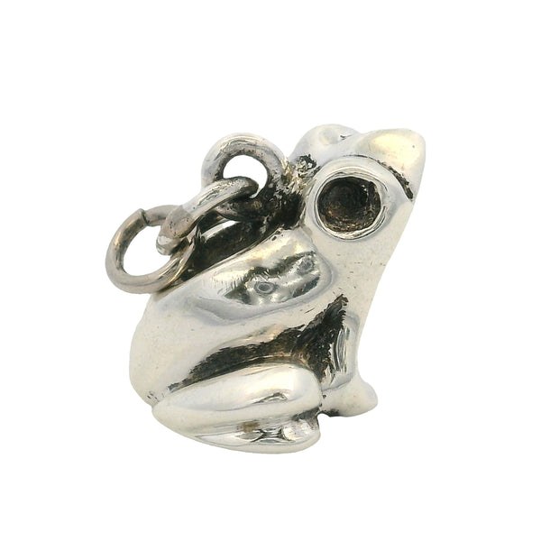 Vintage Rare Tiffany & Co 925 Sterling Silver Sitting Frog Charm Necklace Pendant