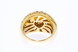 Sonia B Solid 14kt Yellow Gold and Citrine Heart Cocktail 16mm Thick Ring with Diamond Waves Size 10