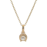 Pandora Solid 14kt Yellow Gold Lab Grown Diamond Horseshoe Pendant on 17.5" Chain