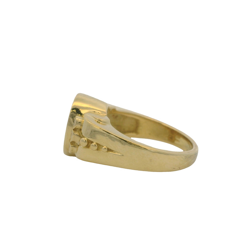 Seidengang Classic Collection Solid 18kt Yellow Gold Cherub Angel Motif Ring with 6 Accent Diamonds Size 6