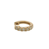 Solid 14kt Yellow Gold and 0.24ctw Diamond Snap Closure Single Hoop Earring