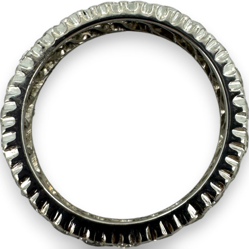 Vintage Solid 14kt White Gold and 1.61ctw Round Brilliant Diamond Eternity Wedding Band Ring Size 6.25