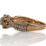 LeVian Signed Solid 14kt Rose Gold and Natural Diamonds Wedding Engagement Ring Size 7