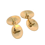 Antique Early 1900s Solid 14kt 585 Yellow Gold and Blue Enamel N Initial 12g Cufflinks
