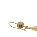 Vintage Italian Solid 18kt Yellow Gold Torpedo Drop Dangle 2.1" Long Hook Earrings