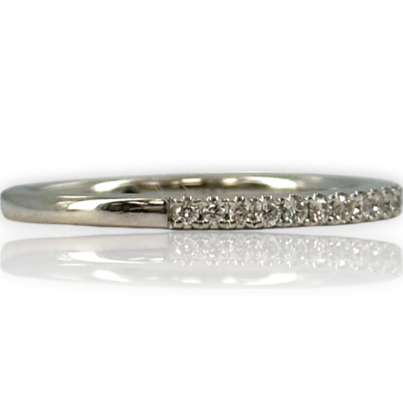 Vera Wang Love Collection Solid 14kt White Gold and 1/4ctw Diamond Half Eternity Band Ring Size 6.75