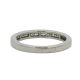 Solid Platinum and Princess Cut Diamond Channel Set Half-Eternity Wedding Band Ring Size 6.25