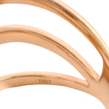 Le Vian Solid 14kt Rose Gold and 0.33ctw Diamond Wave Layered Multi-Band Style Ring Size 10