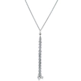 UnoAerre Italian Solid 750 18kt White Gold Leafy Vine Leaves Drop 17.9" Pendant Necklace