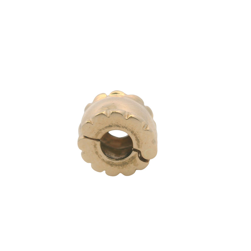 Pandora Retired Solid 14kt Yellow Gold Beveled Spacer Clip Charm