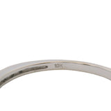 Solid 10kt White Gold and Small Diamonds Stackable Wedding Band Ring Size 9