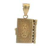 Solid 14kt Yellow Gold Openable Spanish Holy Bible Small Dangle Charm
