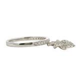 Djula Solid 18kt White Gold and 0.24ctw Diamond Star of David Dangle Pinky Ring Size 2.5