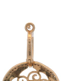 Solid 14kt Rose Gold Filigree and Diamond Cluster Drop/Dangle Round Earrings