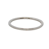 Dainty Solid 14kt White Gold and Diamond 1.2mm Wide Stackable Wedding Band Ring Size 6.75