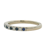 Vera Wang Love Solid 14kt White Gold Band Sapphire and Diamond Ring Size 6